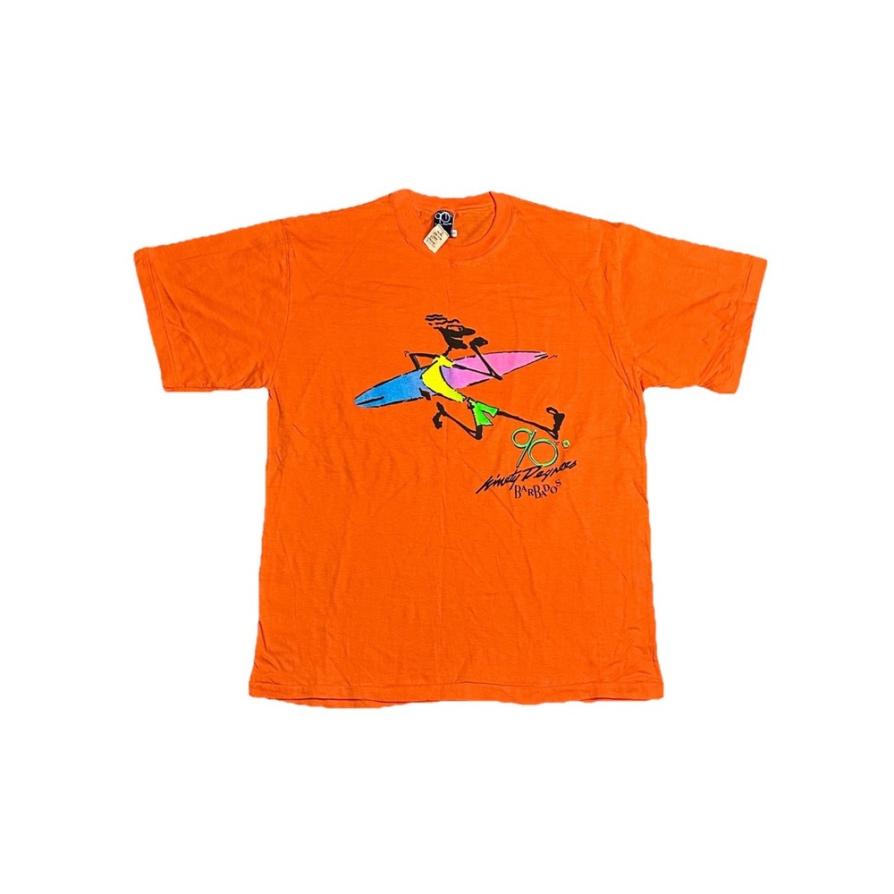 Vintage NWT 90 Degrees Surf T‎ Shirt Barbados Cartoon XL